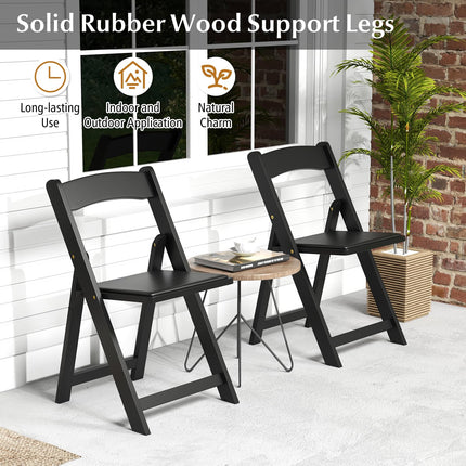Dreamade Folding Chairs, Wooden Dining Chairs Set, Padded Foldable Chairs w/Backrest