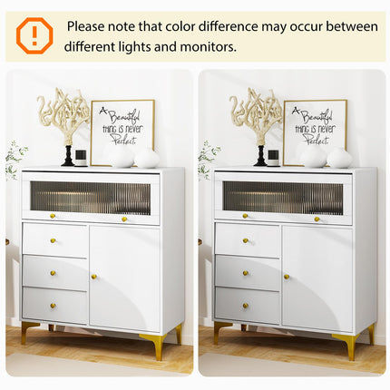Dreamade 3-Drawer Modern Storage Cabinet with 2 Doors