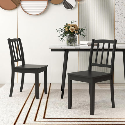 Dreamade Farmhouse Dining Chairs Set of 2/4, Modern Kitchen Chairs w/Rubber Wood Legs & Curved Backrest
