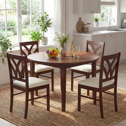 Dreamade Wooden Dining Chairs Set of 2/4 Farmhouse Upholstered Kitchen Chairs