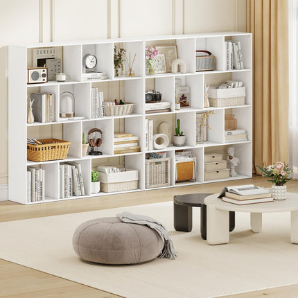 Dreamade Open Shelf Bookcase 4-Tier Modern Bookshelf with 12 Storage Compartments