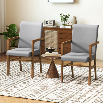 Dreamade Mid Century Modern Dining Chairs Set of 2/4 with High Back, Solid Wooden Frame & Soft Cushion