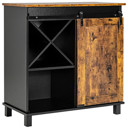Dreamade Sideboard, Coffee Bar Station with Sliding Barn Door(Industrial)