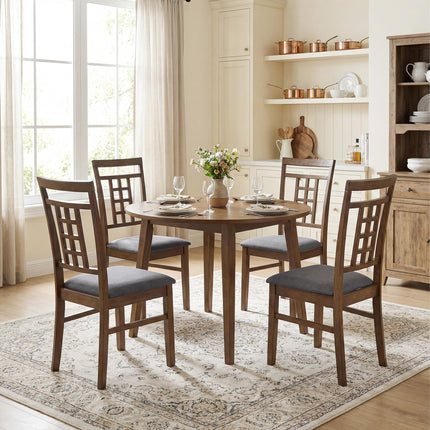 Dreamade Farmhouse Kitchen Chairs with Upholstered Cushioned Seat and Lattice Back