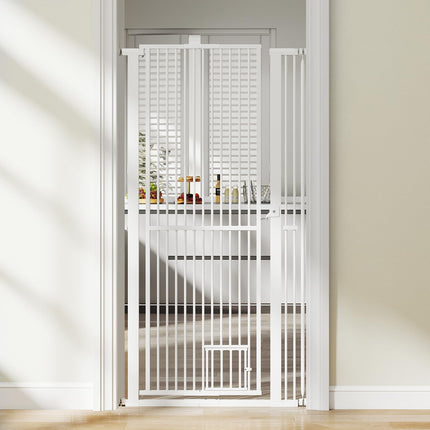 Dreamade 67.5" Extra Tall Pet Gate Heavy-Duty Metal Cat Gate with 30.5"-41" Wide Opening