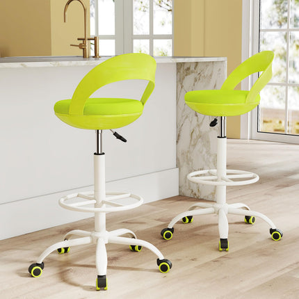Dreamade Drafting Chair with Back Ergonomic Rolling Stool with Footrest
