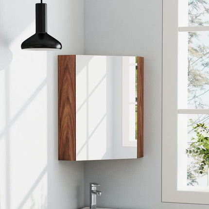 Dreamade Corner Medicine Cabinet, 23.5” Over The Toilet Storage Cabinet with Mirror Door, Adjustable Shelf