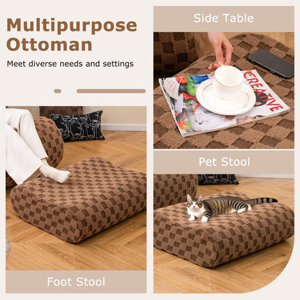 Dreamade Bean Bag Chair with Ottoman Comfy Lazy Sofa Chair with One-Piece Foam Filling