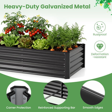 Dreamade 4x2x3 FT Galvanized Raised Garden Bed with Greenhouse Cover