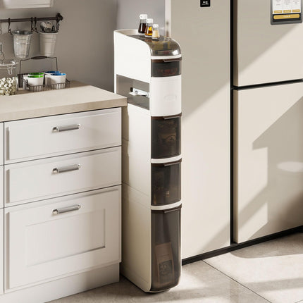 Dreamade 6-Tier Narrow Bathroom Storage Cabinet with Drawers and Tissue Box
