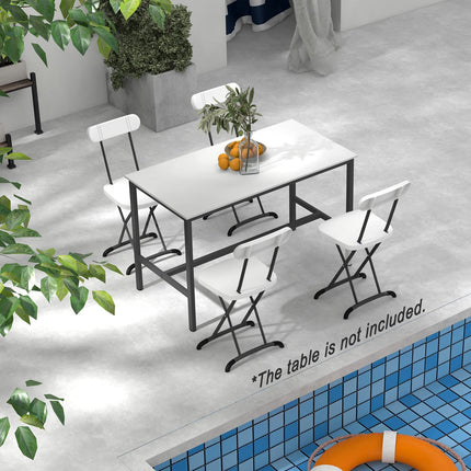 Dreamade 2-Pack Folding Chairs, Plastic Event Chairs, Lightweight Foldable Chairs with Solid X-Shape Frame