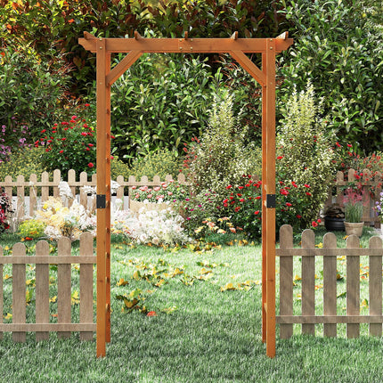 Dreamade 7FT Wood Garden Arbor Trellis for Ceremony Party