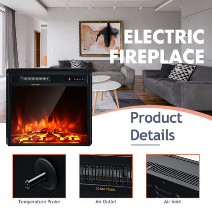 Dreamade Recessed and Wall-Mounted Electric Fireplace - Electric Stove Heater