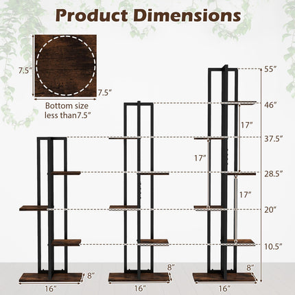 Dreamade 3 PCS Plant Stand Indoor Set