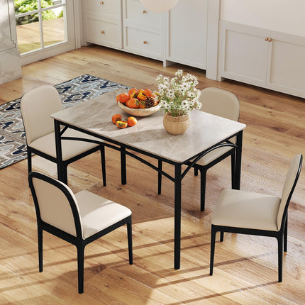 Dreamade Dining Table with Large Faux Marble Tabletop