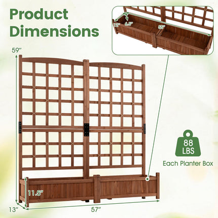 Dreamade Wooden Raised Garden Bed with Trellis