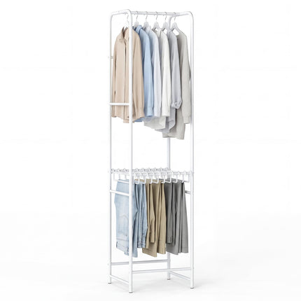 Dreamade Heavy-Duty White Garment Rack with 6 Hanging Rods & 10 Pants Hangers