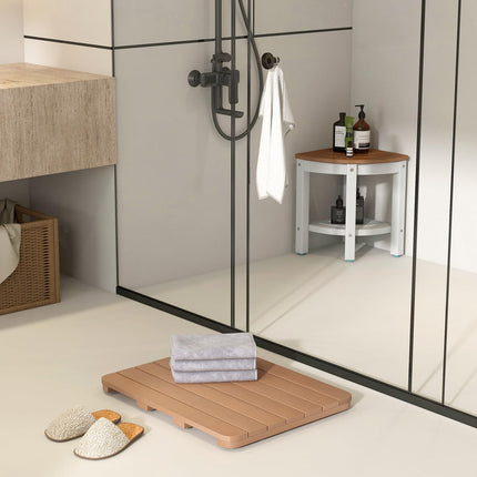 Dreamade Waterproof Bath Mat, Shower Mat for Bathroom Inside, Outdoor HIPS Floor Mat with Non Foot Pads