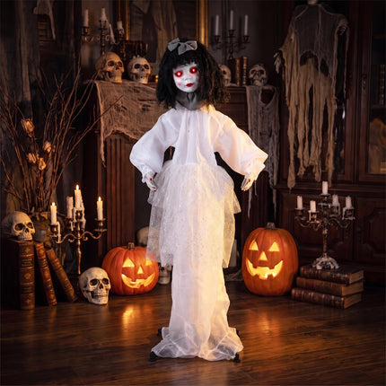 DREAMADE 4 FT Halloween Standing Ghost Girl