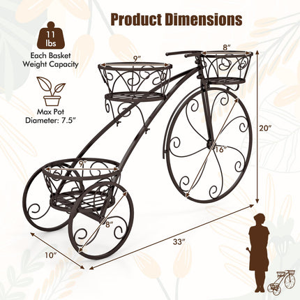 Dreamade Metal Bicycle Planter