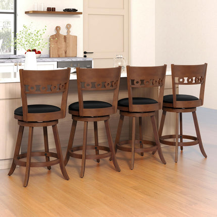Dreamade Swivel Bar Stools, Counter Height Bar Chairs with Back