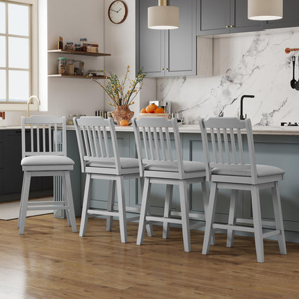 Dreamade 25" Modern Bar Stools Set of 2/4 360° Swivel Counter Height Chairs