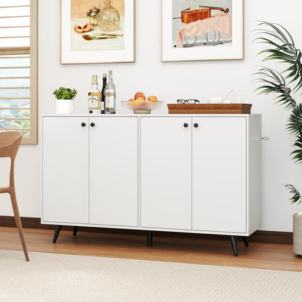Dreamade Buffet Sideboard 4-Door Storage Cabinet with 5-Position Adjustable Shelves