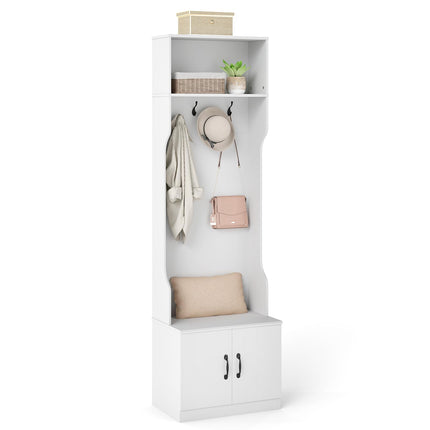 Dreamade 3-in-1 Hall Tree with Bench and Shoe Storage 23.5" Tall Coat Rack