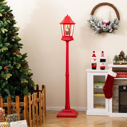 Dreamade 2-in-1 Musical Lamp Post & Snow Globe Lantern (Snowing Santa)