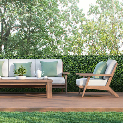 Dreamade Artificial Boxwood Hedge Wall, Faux Grass Wall with PE Leaves and Aluminum Frame
