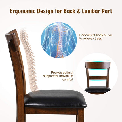 Dreamade 25.5-Inch Counter Height Chair with Backrest, Foam-Padded Cushion, Rubber Wood Legs