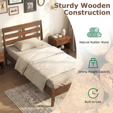 Dreamade Twin Size Bed Frame with Slat Headboard