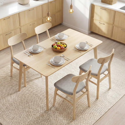 Dreamade Wooden Dining Chairs Set of 2/4 Upholstered Kitchen Chairs with Rubber Wood Legs