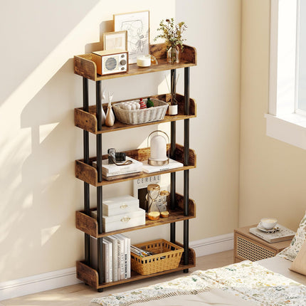 Dreamade 5-Tier Bookshelf with Anti-Tipping Kit & Open Storage Organizer for Living Room Bedroom