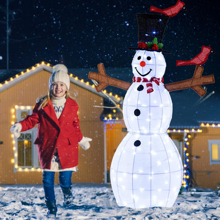 Dreamade 4.8 FT Light Up Christmas Snowman with 120 LED Lights