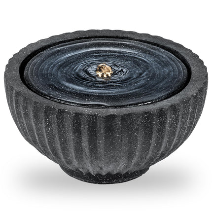 Dreamade 17.5"/18" Round Outdoor Water Fountain with 6 LED Lights