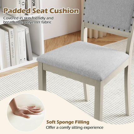 Dreamade Dining Chairs Set of 2/4 Fabric Upholstered Kitchen Chairs w/Padded Seat & Back Cushions