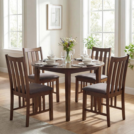 Dreamade Rubber Wood Dining Chairs with Upholstered Cushioned Seat (2/4)