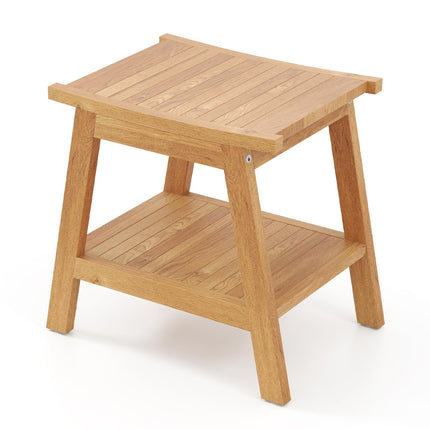 Dreamade Teak Shower Bench with Shelf