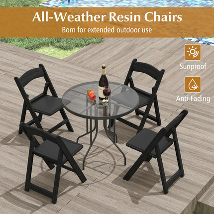 Dreamade Folding Chairs Portable Resin Event Chairs with Padded Seat