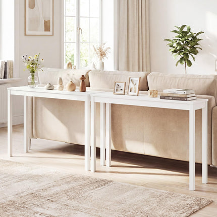 Dreamade Wood Console Table | 48" Narrow Entryway Table with Solid Wood Legs & Thickened Top
