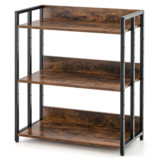Dreamade 3-Tier Bookshelf, Industrial 32" Tall Small Book Shelf with Adjustable Shelves