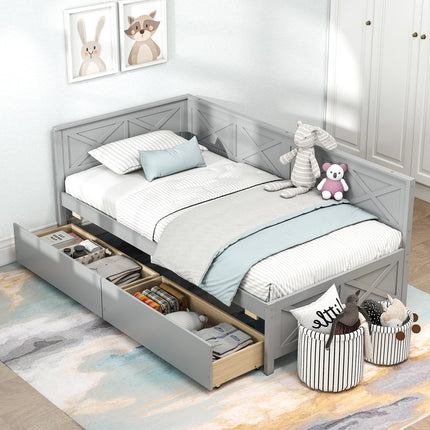 Dreamade Twin Daybed with 2 Storage Drawers