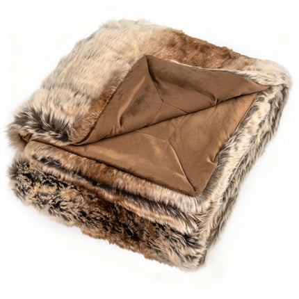 Dreamade 760GSM Soft Plush Fuzzy Luxury Faux Raccoon Fur Blanket for Sofa