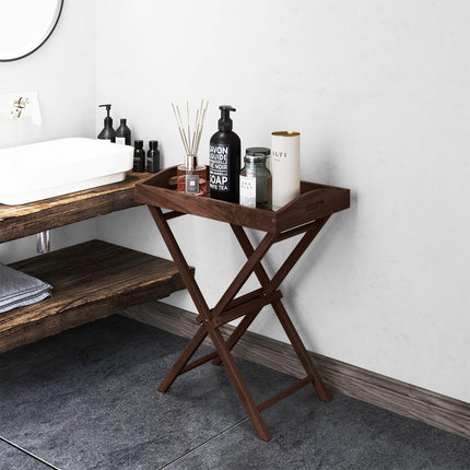 Dreamade 28-Inches High Solid Teak Wood TV Tray Side Table