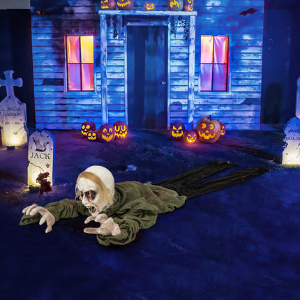 Dreamade Halloween Skeleton Groundbreaker Decoration, Sound-Actived Halloween Party Decoration