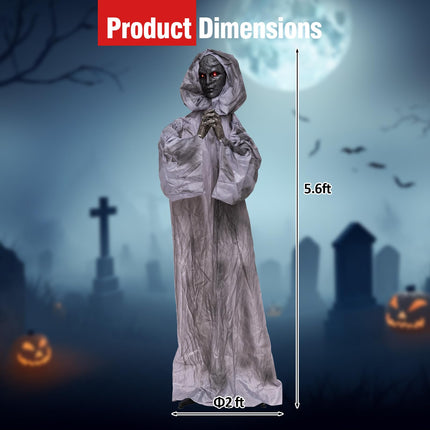 DREAMADE 5.6FT Animated Lifesize Weeping Woman Halloween Decor