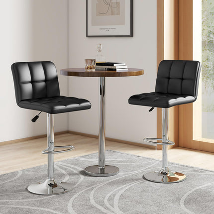 Dreamade Swivel Bar Stools Set of 2/4, Upholstered Counter Height Bar Chairs with Back