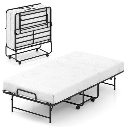 Dreamade Twin Folding Bed Frame with Mattress