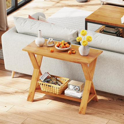 Dreamade Solid Teak Wood Console Table